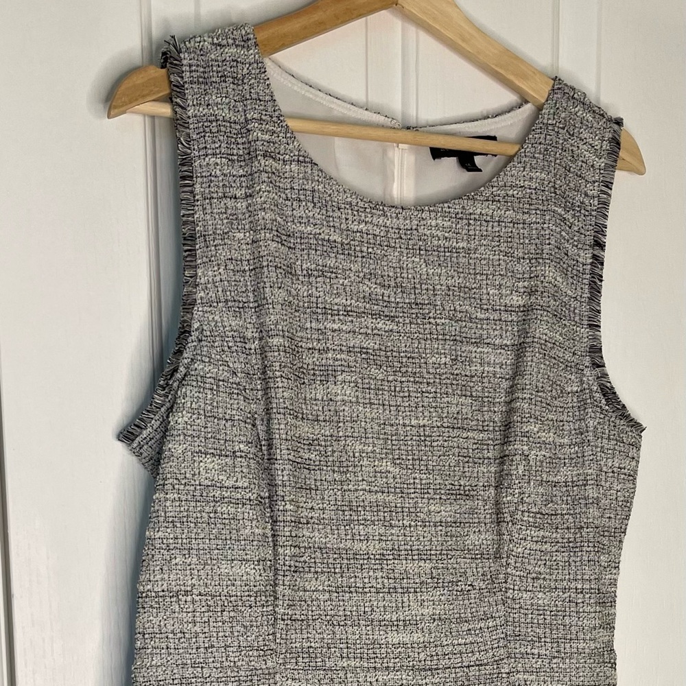 Banana Republic Gray and Black Tweed Dress